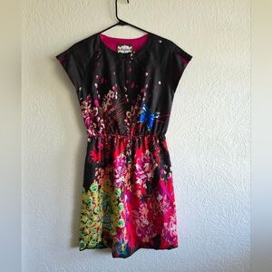 Meghan LA Pink and Black Silk Dress